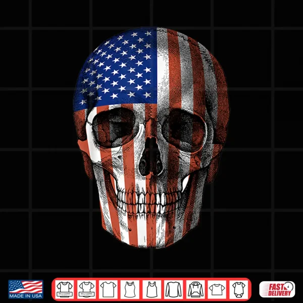Design Sugar Skull American Flag 4th Of July Independence Day Shirt