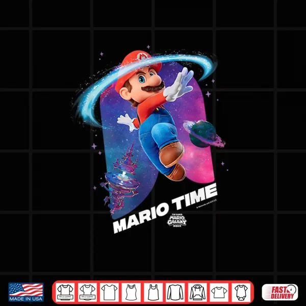 The Super Mario Galaxy Movie Mario Time Shirt 4 Design The Super Mario Galaxy Movie Mario Time Shirt
