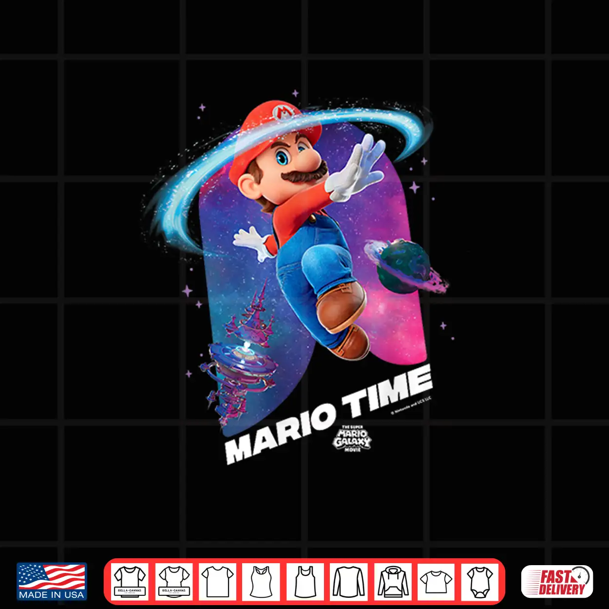 The Super Mario Galaxy Movie Mario Time Shirt The Super Mario Galaxy Movie Mario Time Shirt