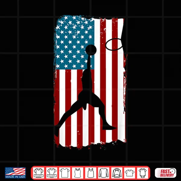 Design US American Flag Basketball Patriotic Athlete Print For Boys Shirt