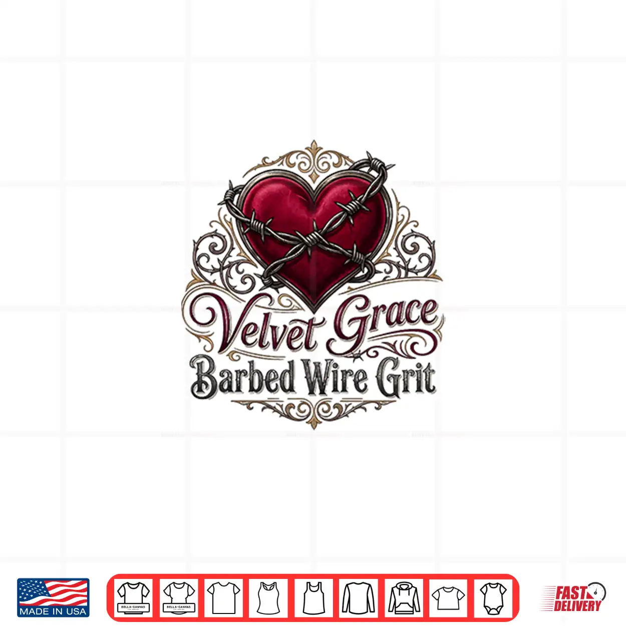 Velvet Grace Barbed Wire Grit Premium Tri Blend Shirt Velvet Grace Barbed Wire Grit Premium Tri Blend Shirt