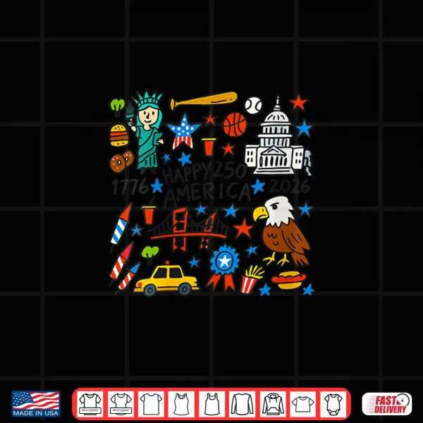 Design Vintage 250 Years America Anniversary 250th Independence Day Shirt