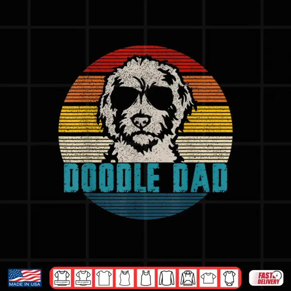 Design Vintage Best Doodle Dad Ever Fathers Day Golden doodle Shirt