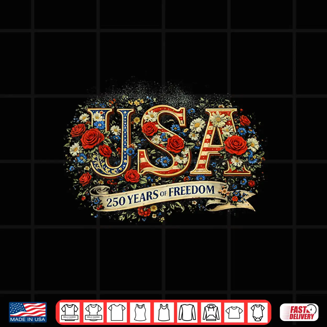 Vintage Floral 250 Years Of Freedom 1776 2026 Usa Flag Shirt Vintage Floral 250 Years Of Freedom 1776 2026 Usa Flag Shirt