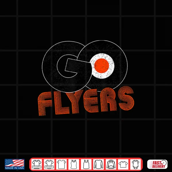 Design Vintage Lets Go Flyers Retro Sports Cheering Fan Spirit Shirt