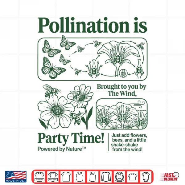 Design Vintage Pollination Biology Graphic Bees Flowers 90s Nature Shirt