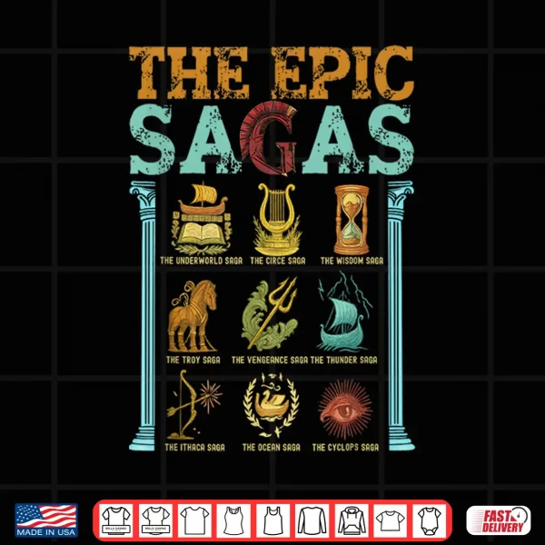 Design Vintage The Epic Saga Ithaca Odysseus Musical Wisdom Thunder Shirt