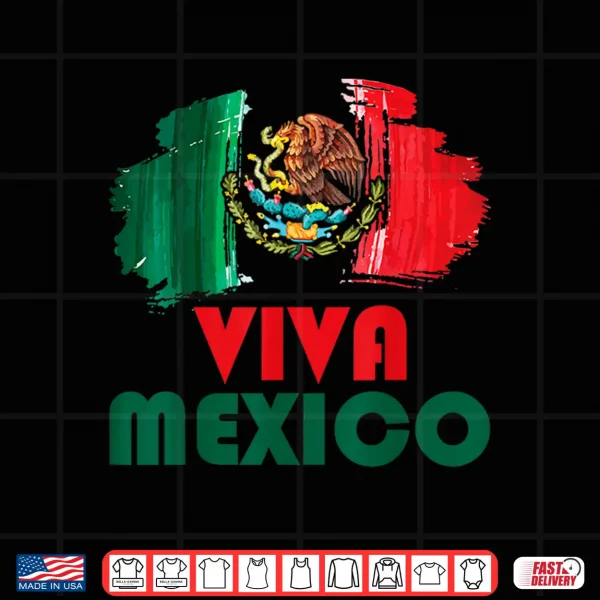Design Viva Mexico Flag Kids Toddler Mexican independence day White Shirt