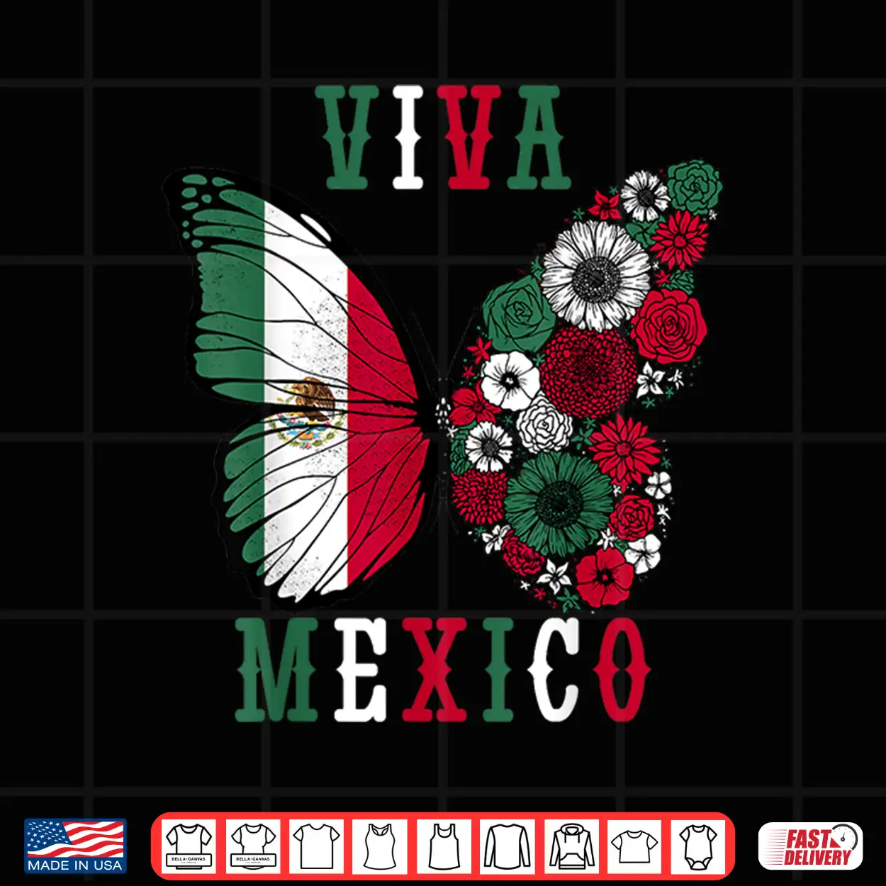Viva Mexico Mexican Independence Day Butterfly Flower Mexico Shirt Viva Mexico Mexican Independence Day Butterfly Flower Mexico Shirt