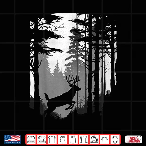 Design Whitetail Buck Running Through the Forest Shirt