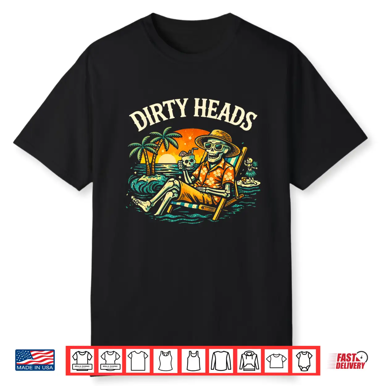 Dirty Heads Skeleton Beach Summer Vacation Shirt Dirty Heads Skeleton Beach Summer Vacation Shirt