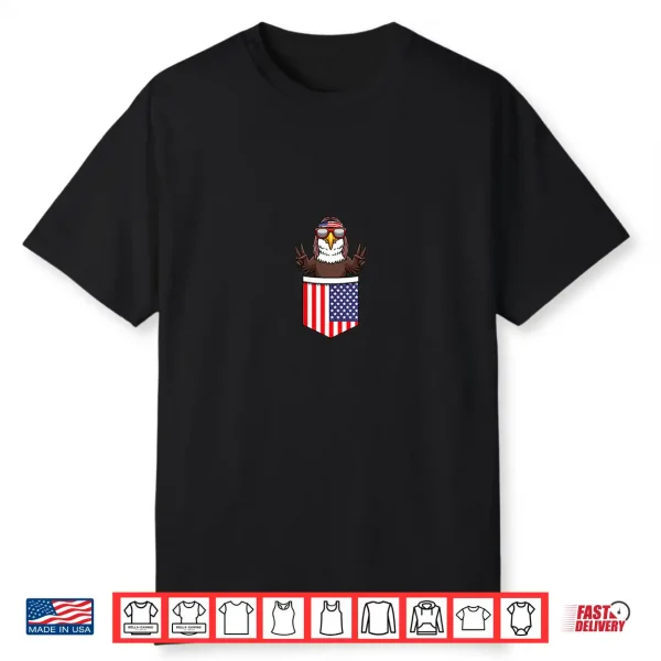 Eagle In Pocket Patriotic Independence Day 4Th Of July Usa Shirt