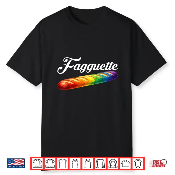 Fagquette Baguette Rainbow Flag Pride Bakery Gay Lgbtq Month Shirt