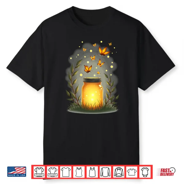 Fireflies In A Jar Nature Lover Glowing Insects Summer Night Shirt