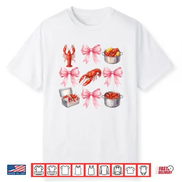 Funny Bow Cute Coquette Crawfish Boil Y2K Girl Aesthetic Shirt