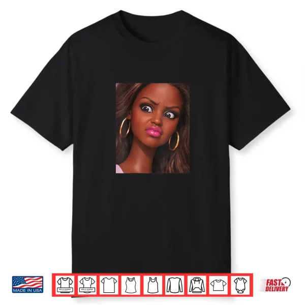 Funny Creepy Doll Face Meme Expression Hilarious Sarcastic Shirt