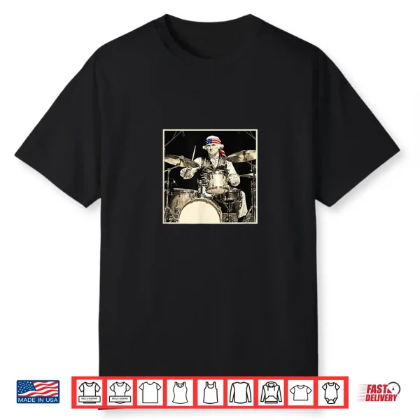 George Washington Playing Drums Funny Historical Rocker Shirt