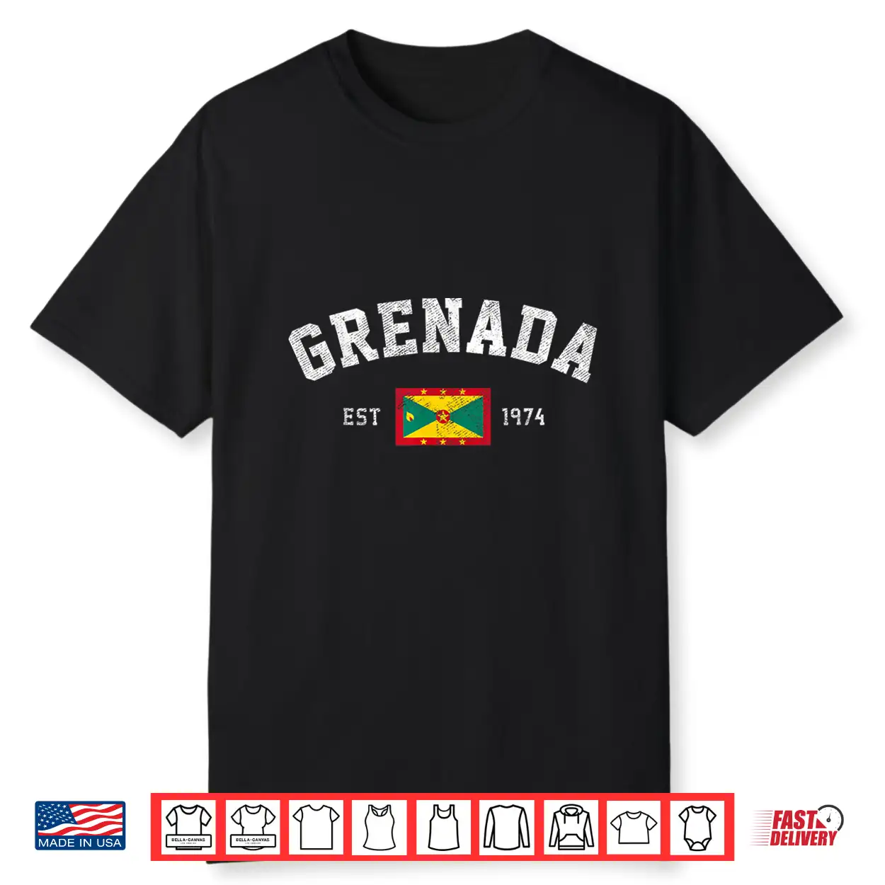 Grenada Est. 1974 Grenadian Flag Independence Day Shirt Grenada Est. 1974 Grenadian Flag Independence Day Shirt