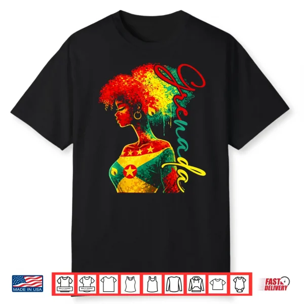 Grenada Flag Grenadian Girl Proud Pride Patriotic Womens Shirt