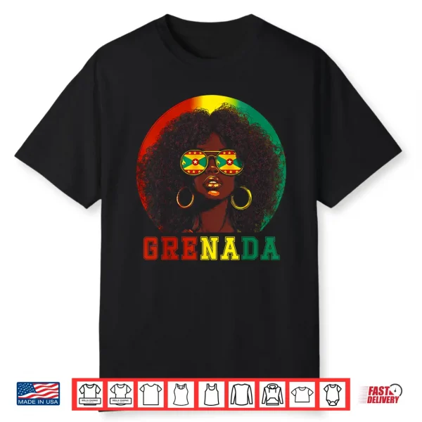 Grenada Flag Sunglasses Grenadian Girl Pride Caribbean Women Shirt