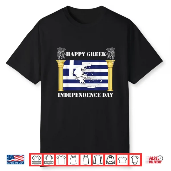 Happy Greek Independence Day Shirt Greek Flag Tee Shirt.