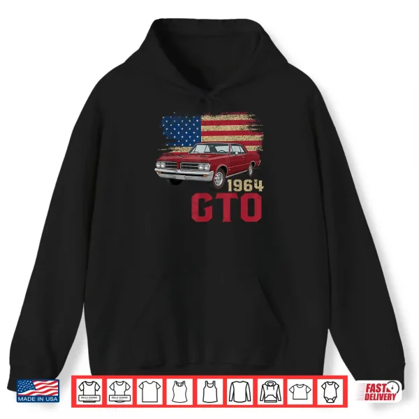 64 1964 Gto American Flag Muscle Car Shirt 1 Hoodie 64 1964 GTO American Flag Muscle Car Shirt