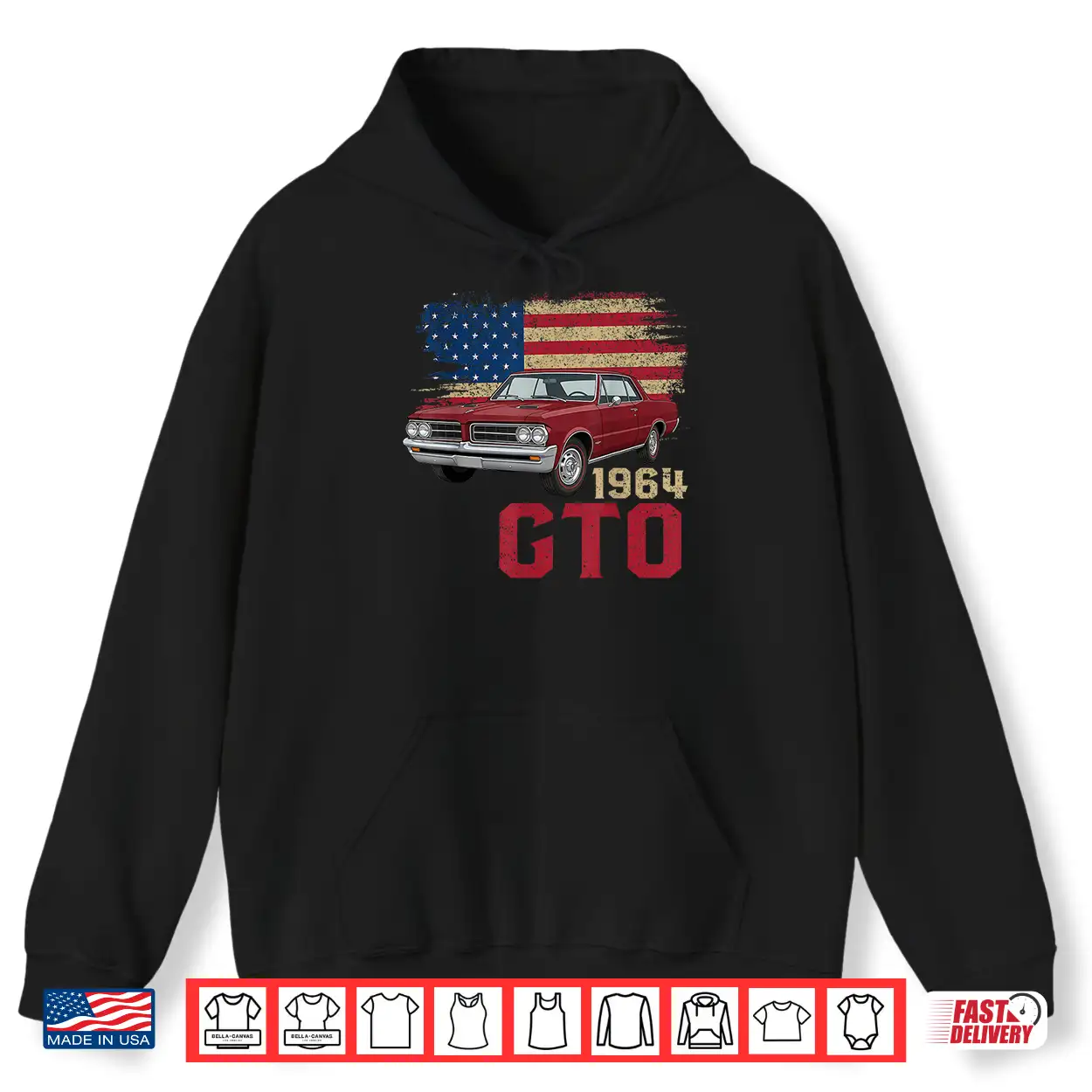 64 1964 Gto American Flag Muscle Car Shirt 64 1964 Gto American Flag Muscle Car Shirt
