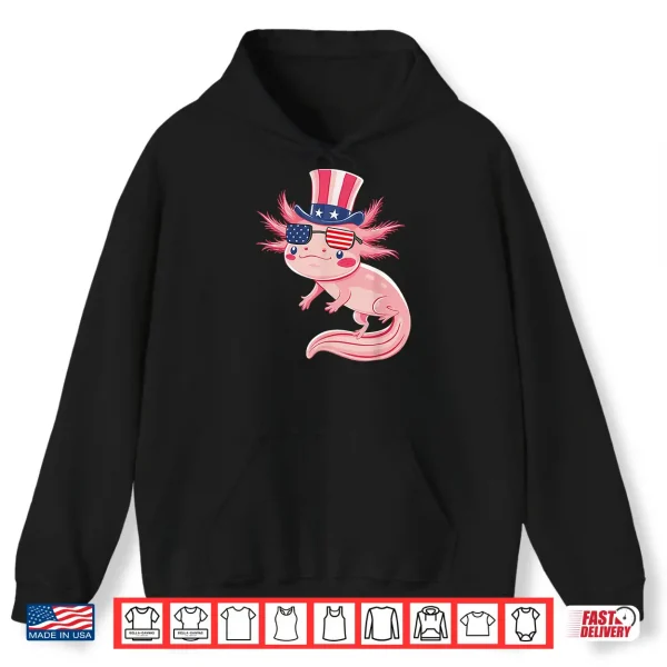 Hoodie Axolotl 4th of July Shirt