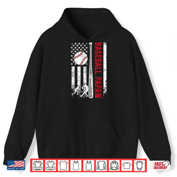 Baseball Papaw Us Flag Papaw Of A Baseball Player Papaw Shirt 1 Hoodie Baseball Papaw US Flag Papaw Of A Baseball Player Papaw Shirt