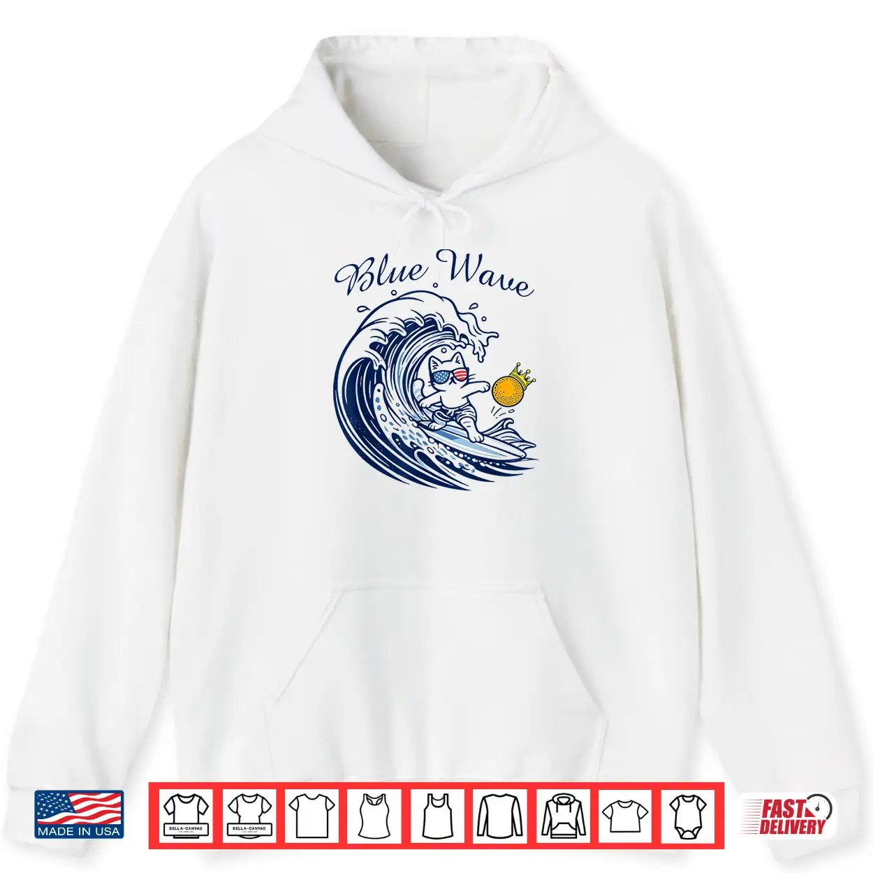 Blue Wave Cat Riding The Blue Wave No Kings Funny Cat Shirt Blue Wave Cat Riding The Blue Wave No Kings Funny Cat Shirt