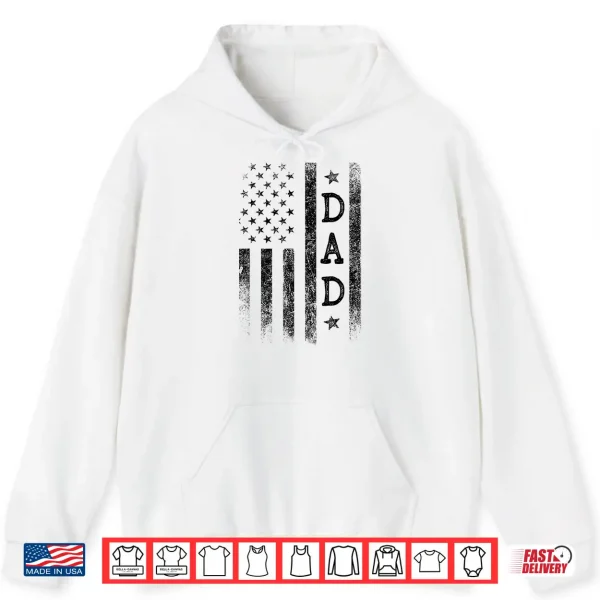 Hoodie Dad Patriotic American USA Flag Fathers Day Dad Shirt