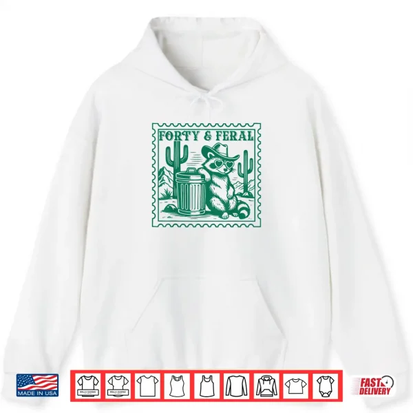 Hoodie Forty Feral 1986 Raccoon 40th Birthday Fortieth Shirt