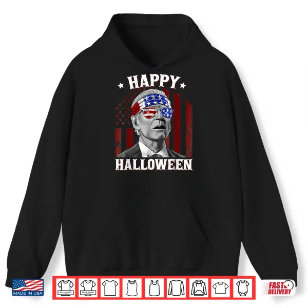 Hoodie Funny Biden 4th Of July Happy Halloween American US Flag Shirt