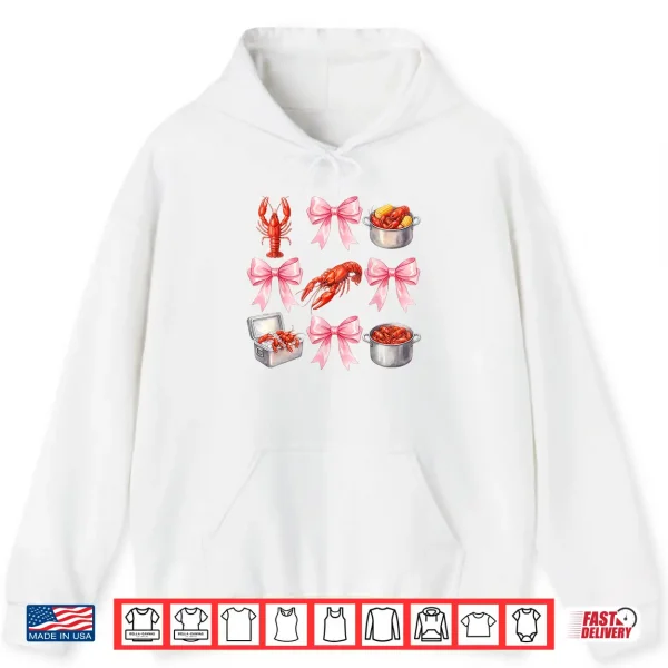 Hoodie Funny Bow Cute Coquette Crawfish Boil Y2K Girl Aesthetic Shirt