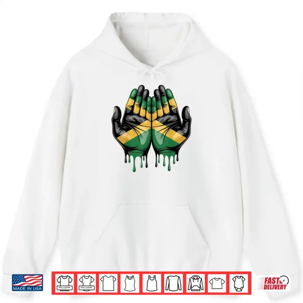 Hoodie Jamaica Flag Hands Jamaica Independence Day Power Hands Cute Shirt