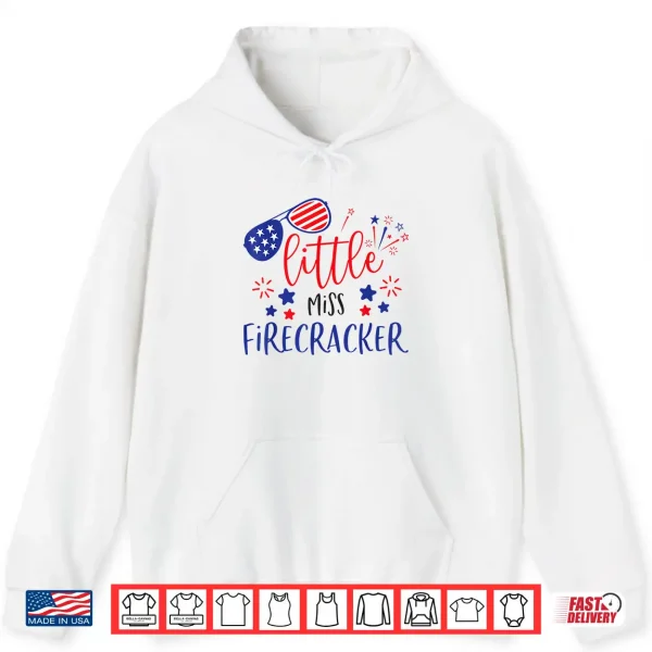Hoodie Little Miss Firecracker 4th Of July Girl Toddler Outfit 2022 Shirt