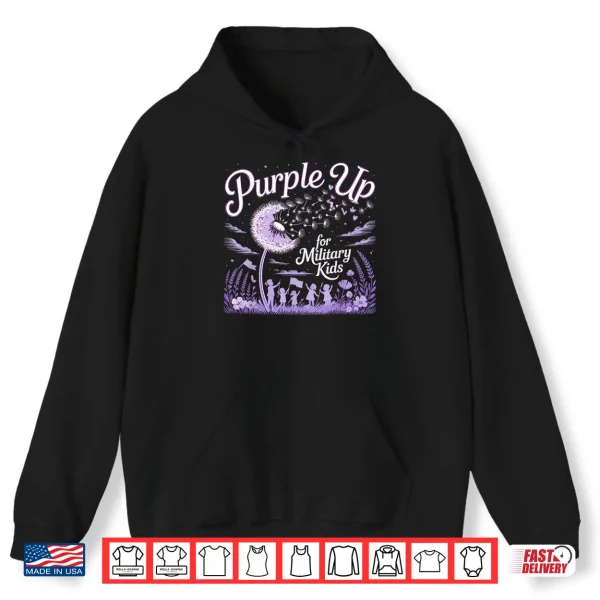 Purple Up For Military Kids Dandelion Child Month Shirt 1 Hoodie Purple Up For Military Kids Dandelion Child Month Shirt