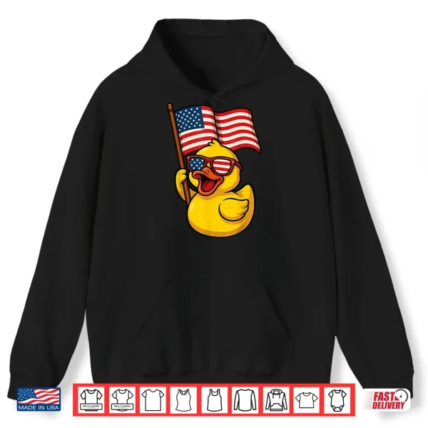 Hoodie Rubber Duck USA Flag Independence Day Bath Duck Shirt