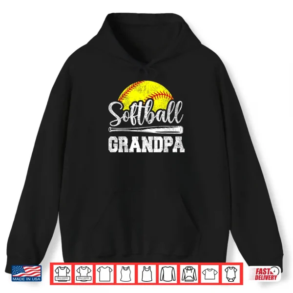 Hoodie Softball Grandpa Softball Player Game Day Fathers Day Gift Shirt