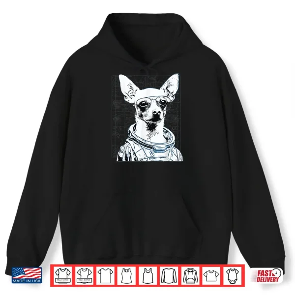 Hoodie Space Dog Astronaut Chihuahua Funny Sci Fi Design Shirt