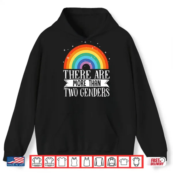 Hoodie There Are More Than Two Genders Rainbow Pride Shirt