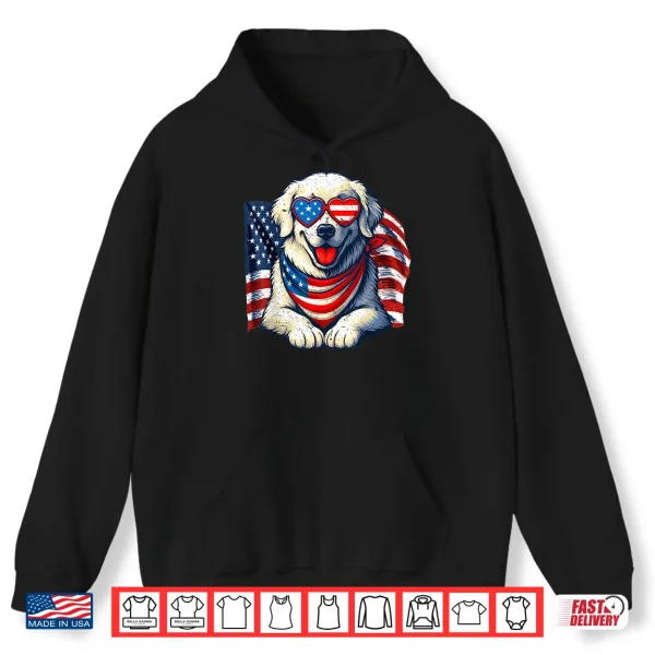 Hoodie Vintage Great Pyrenees American Flag Love Sunglasses Freedom Shirt