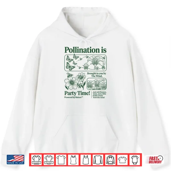 Hoodie Vintage Pollination Biology Graphic Bees Flowers 90s Nature Shirt