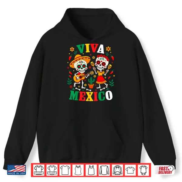 Viva Mexico Mexican Girl Boy Kids Skeleton Independence Day Shirt 1 Hoodie Viva Mexico Mexican Girl Boy Kids Skeleton Independence Day Shirt