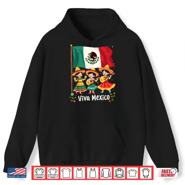 Hoodie Viva Mexico Mexican Independence Day Guitar Girls Mexico Shirt
