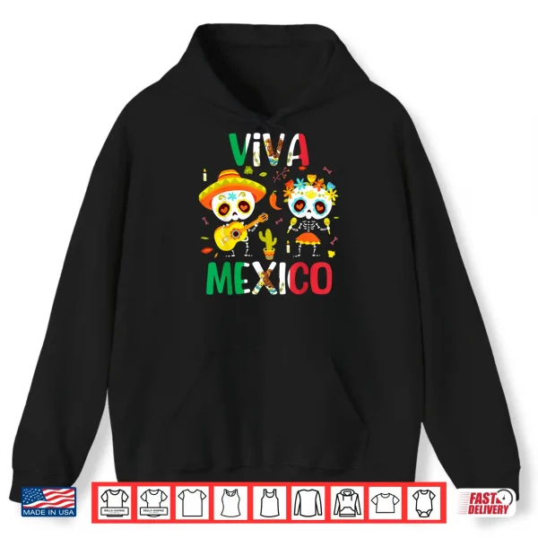 Hoodie Viva Mexico Shirt Women Boys Girls Kids Mexican Flag Fiesta Shirt