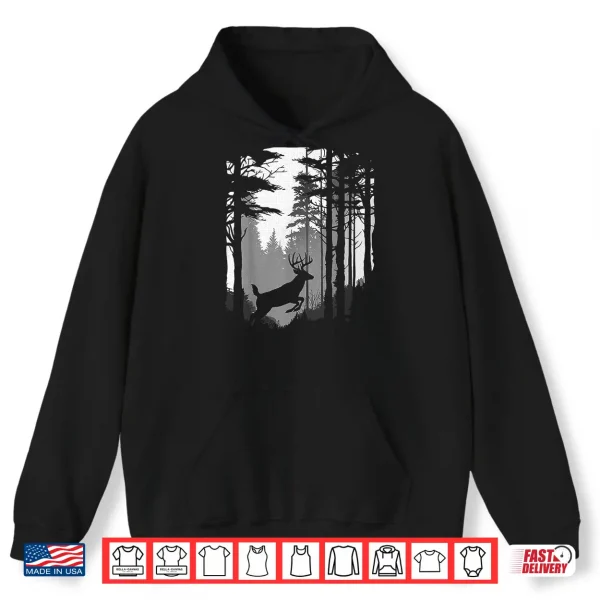 Hoodie Whitetail Buck Running Through the Forest Shirt