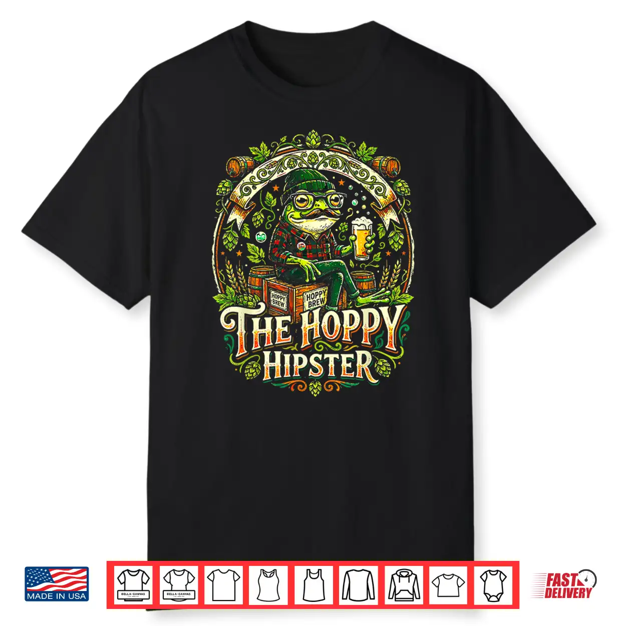 Hoppy Hipster Frog Mustache Beer Lover Ipa Brew Merch Design Shirt Hoppy Hipster Frog Mustache Beer Lover Ipa Brew Merch Design Shirt