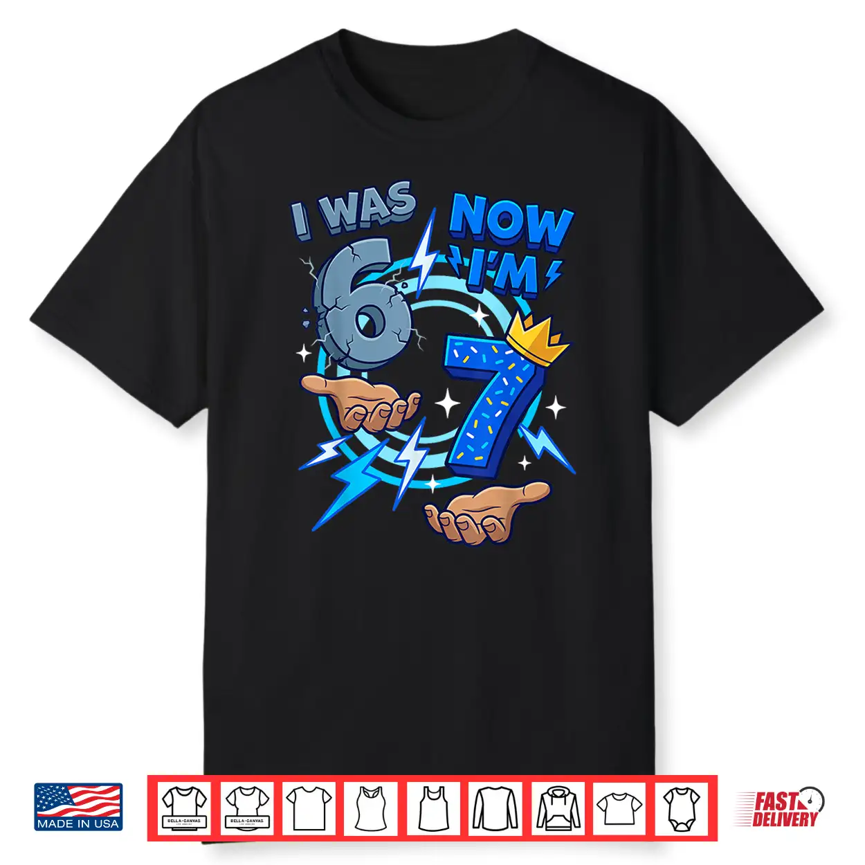 I Was Six Now I Am Seven Birthday Shirt I Was Six Now I Am Seven Birthday Shirt