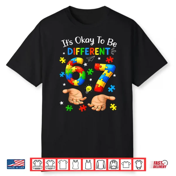 It’S Okay To Be Different 67 Hand Signs Autism Awareness Kid Shirt